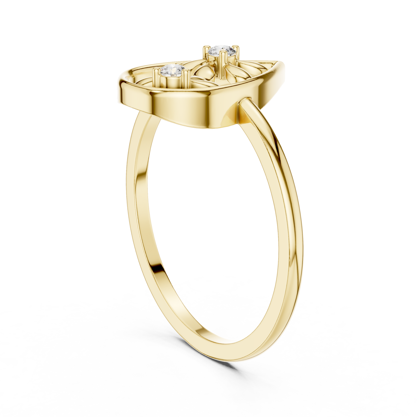 Lab Grown Diamond Double Blossom Teardrop Ring