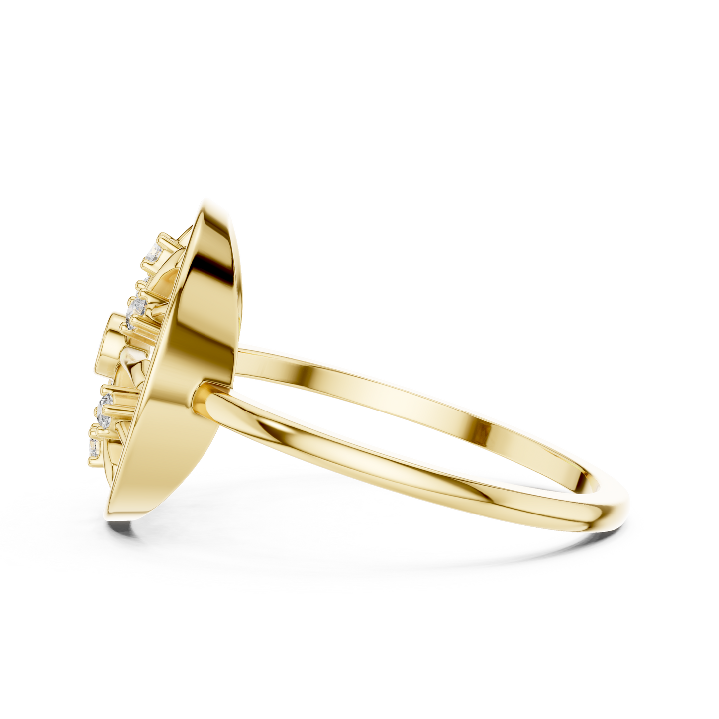 Round Lab Grown Diamond Wheel Ring in Rose Gold