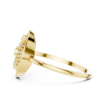 Round Lab Grown Diamond Wheel Ring in Rose Gold