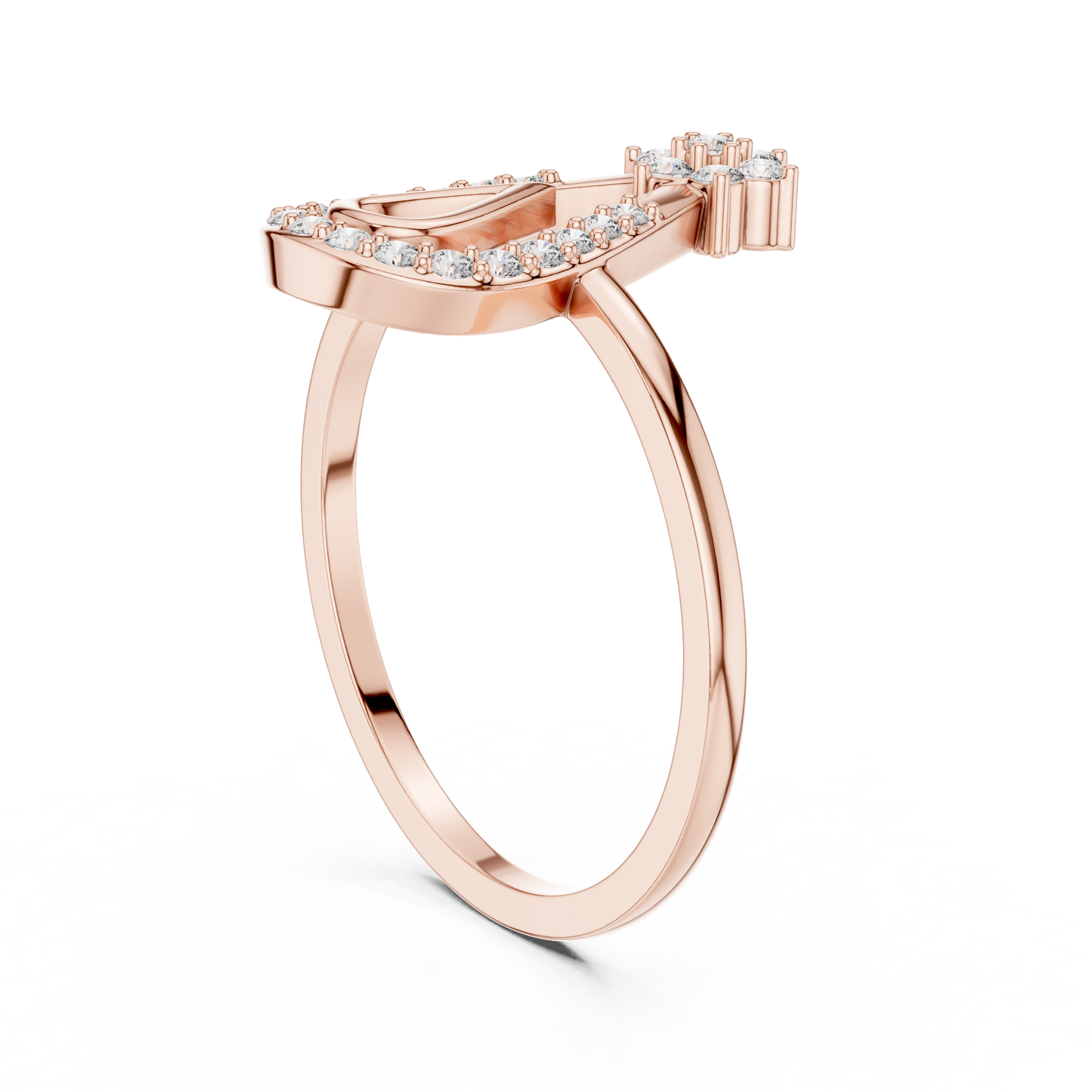 Round Lab Grown Diamond Pear Outline Ring
