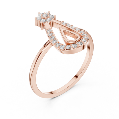 Round Lab Grown Diamond Pear Outline Ring