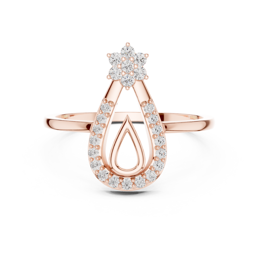 Round Lab Grown Diamond Pear Outline Ring