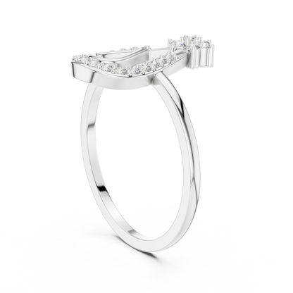 Round Lab Grown Diamond Pear Outline Ring