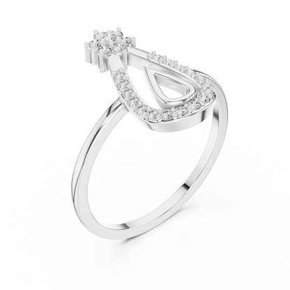 Round Lab Grown Diamond Pear Outline Ring