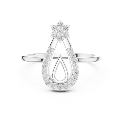 Round Lab Grown Diamond Pear Outline Ring