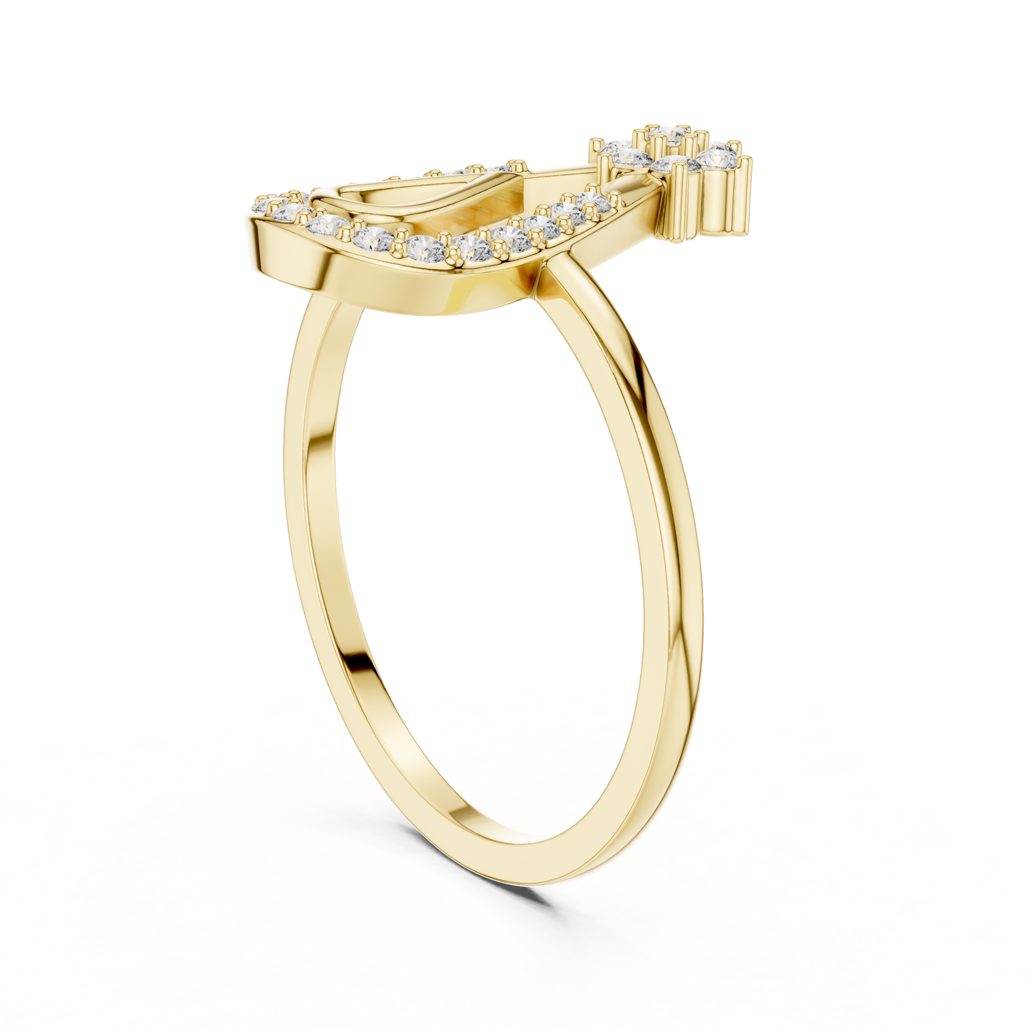 Round Lab Grown Diamond Pear Outline Ring