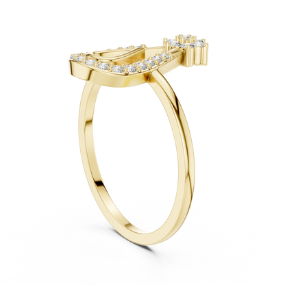 Round Lab Grown Diamond Pear Outline Ring