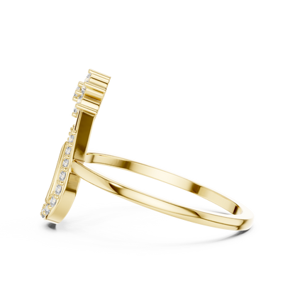 Round Lab Grown Diamond Pear Outline Ring