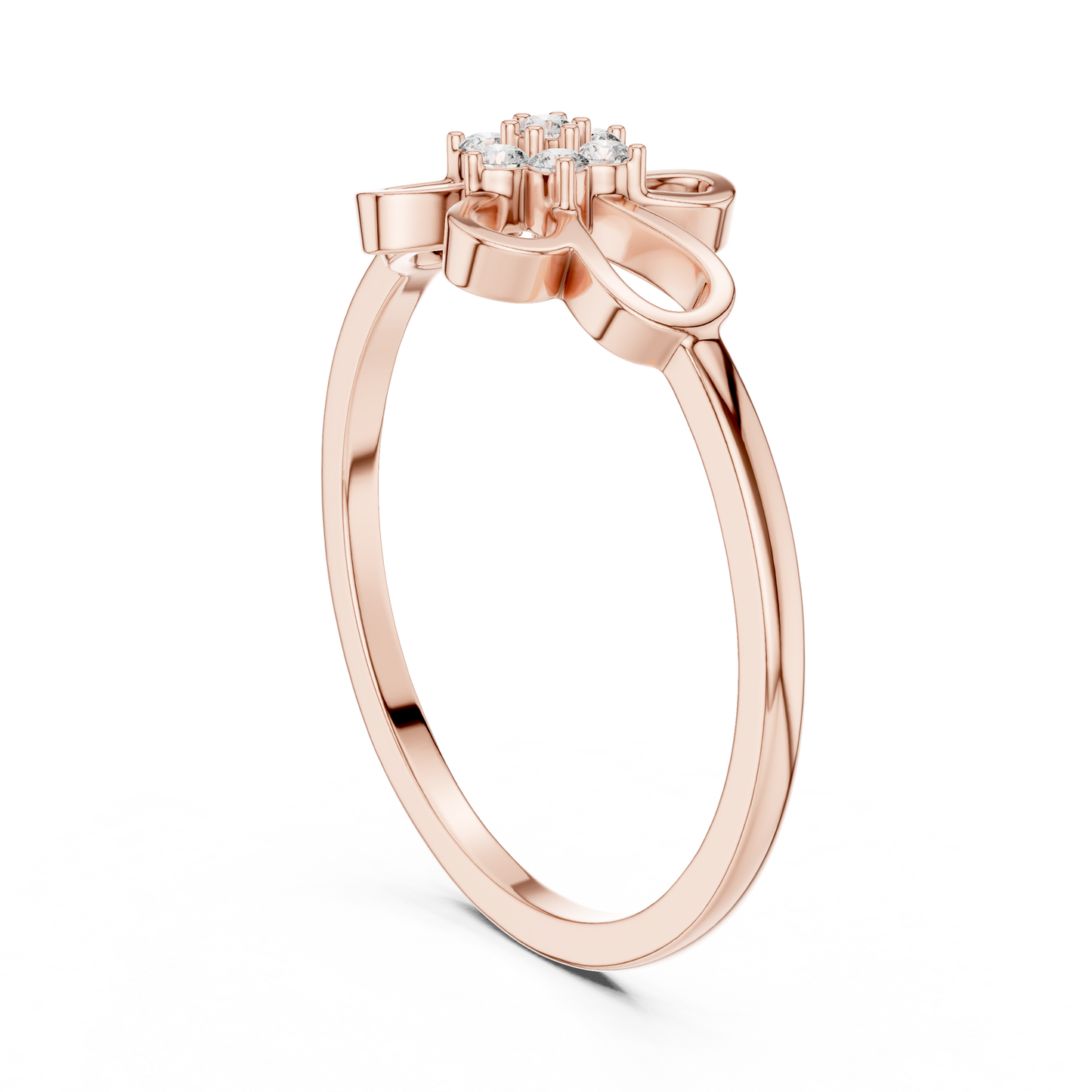 Round Lab Grown Diamond Filigree Blossom Ring