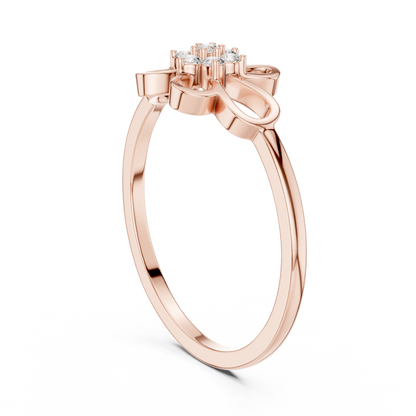 Round Lab Grown Diamond Filigree Blossom Ring