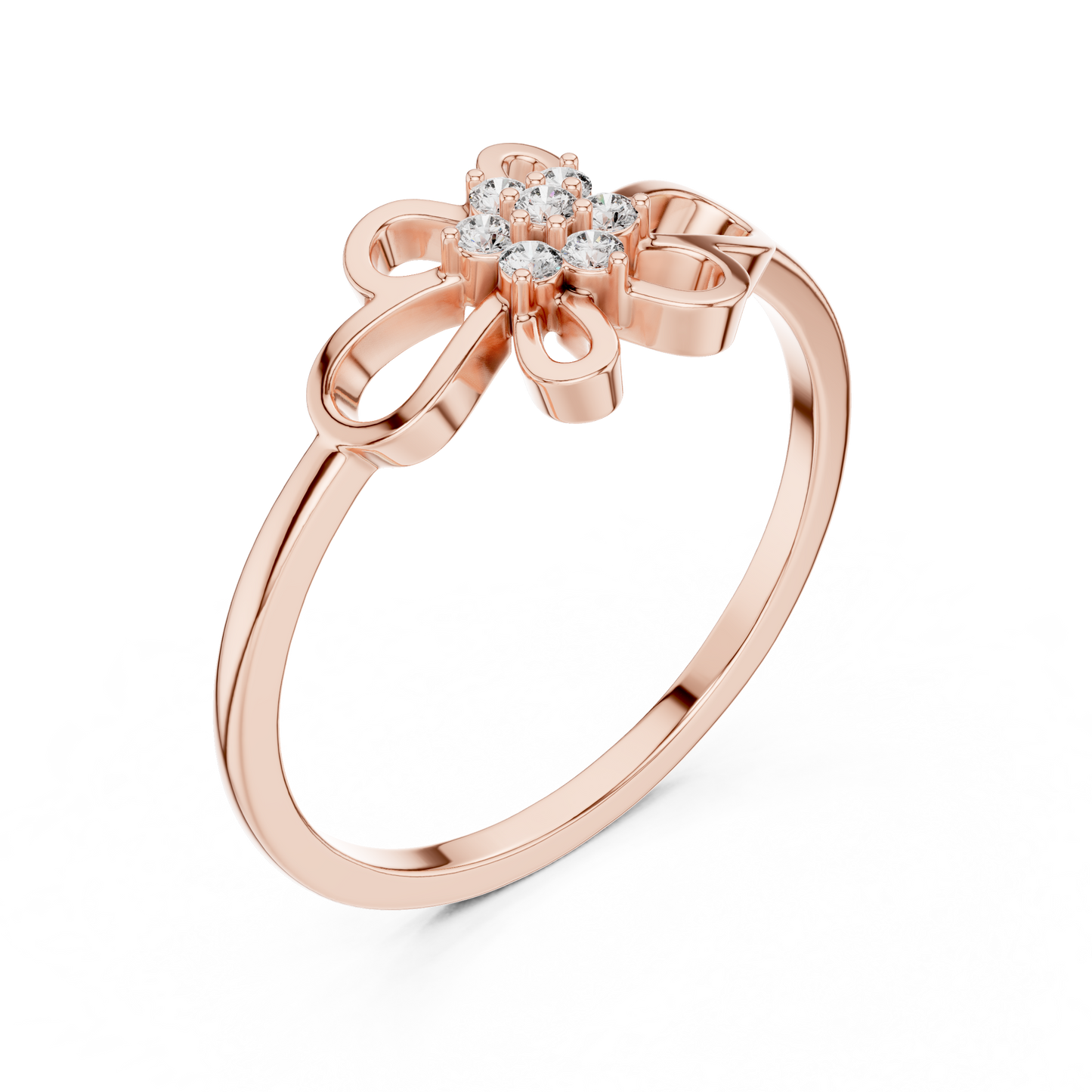 Round Lab Grown Diamond Filigree Blossom Ring