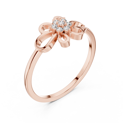 Round Lab Grown Diamond Filigree Blossom Ring