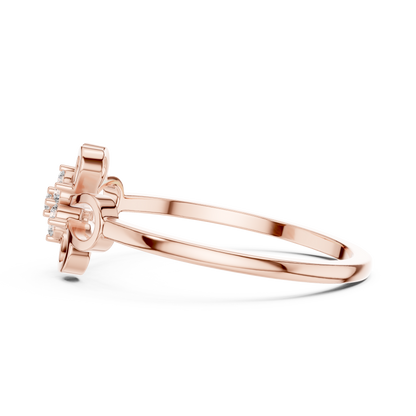 Round Lab Grown Diamond Filigree Blossom Ring