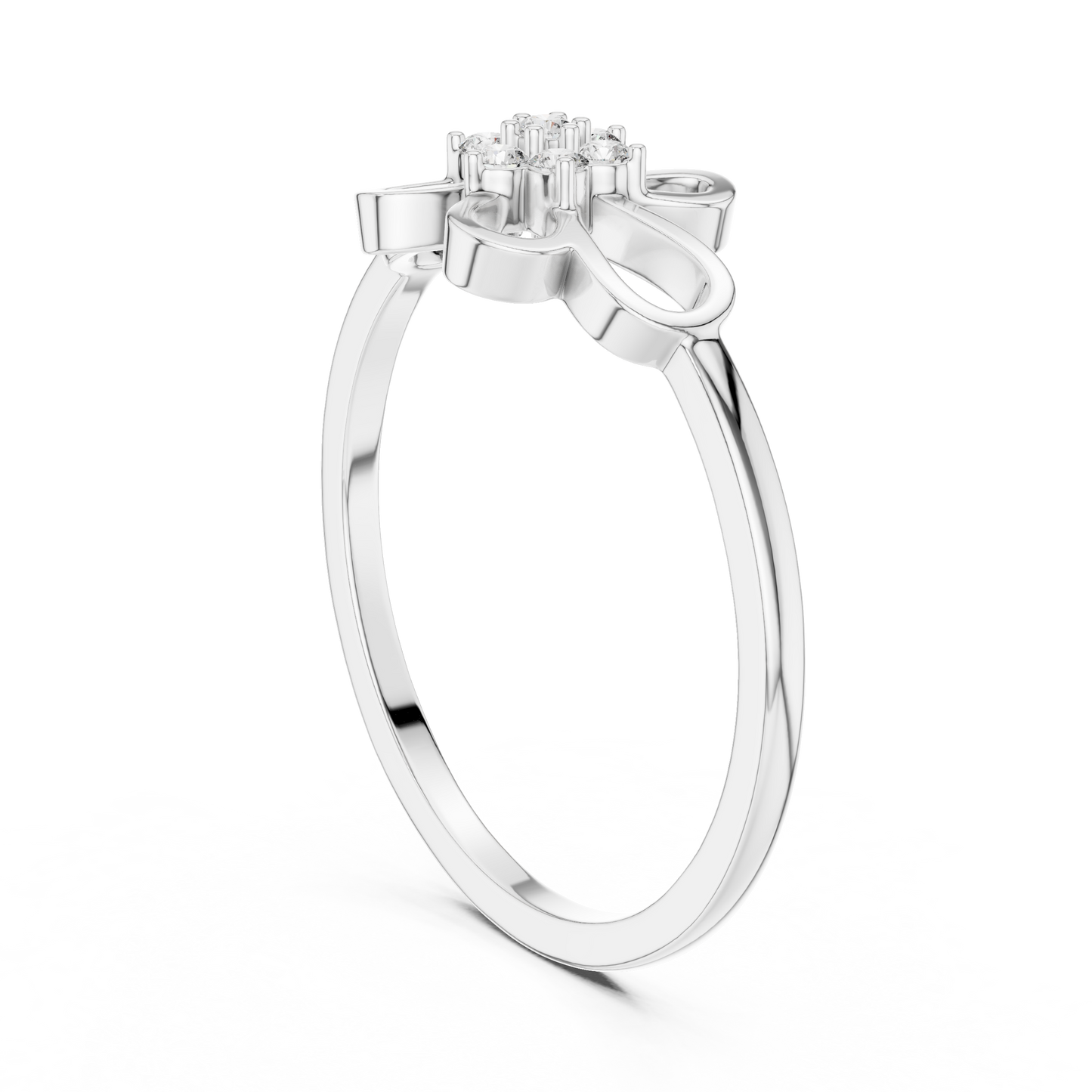 Round Lab Grown Diamond Filigree Blossom Ring