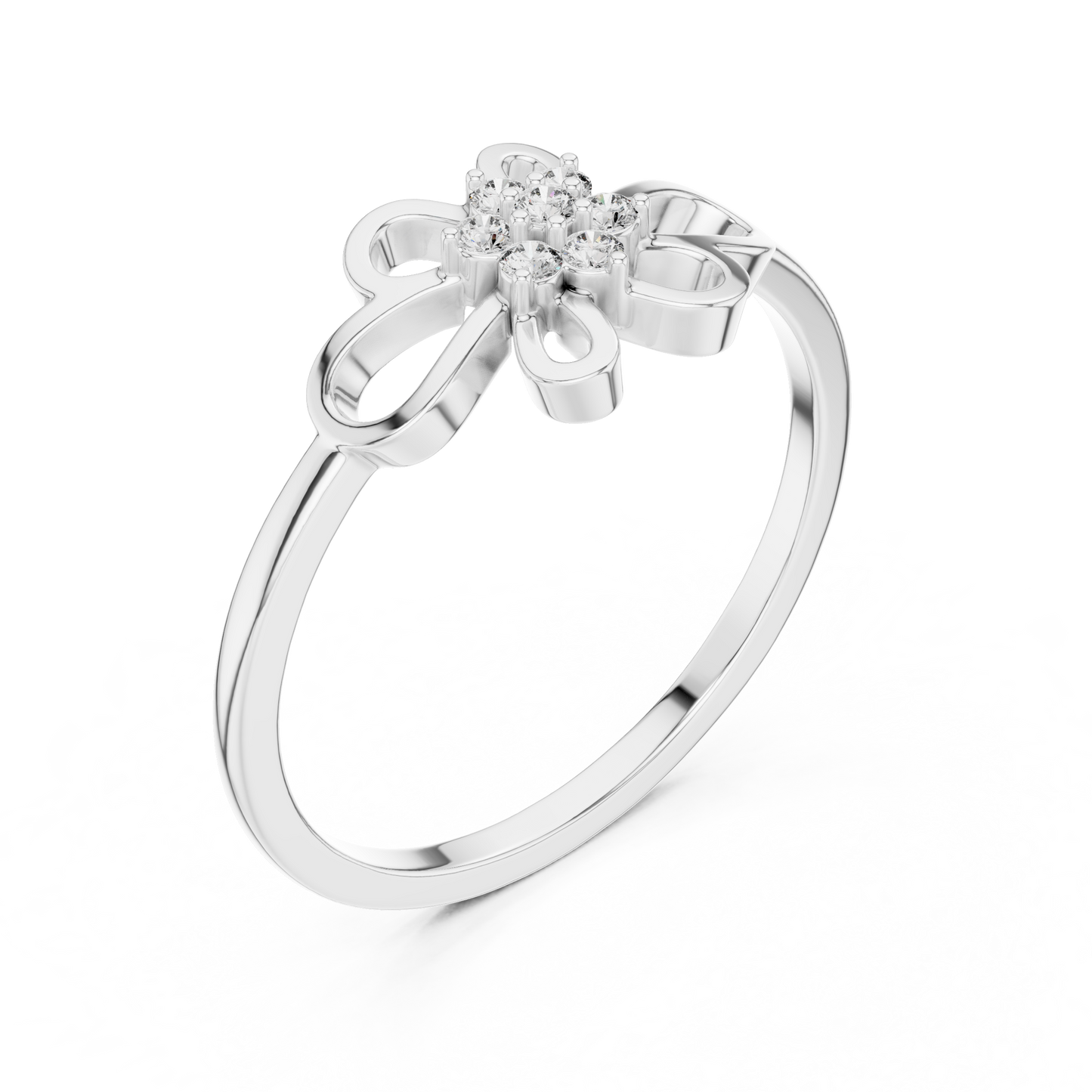 Round Lab Grown Diamond Filigree Blossom Ring