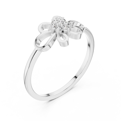Round Lab Grown Diamond Filigree Blossom Ring