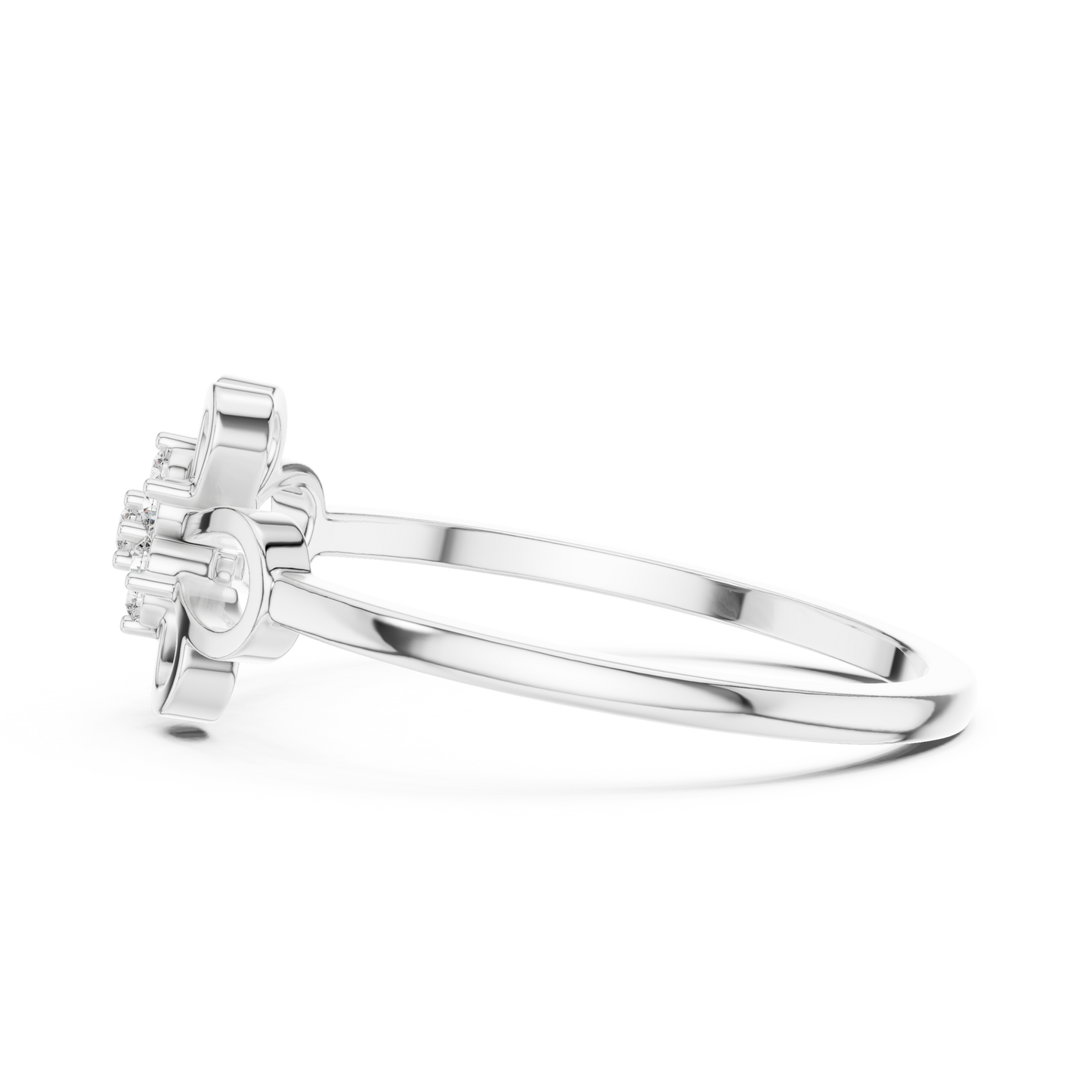 Round Lab Grown Diamond Filigree Blossom Ring