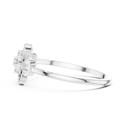 Round Lab Grown Diamond Filigree Blossom Ring