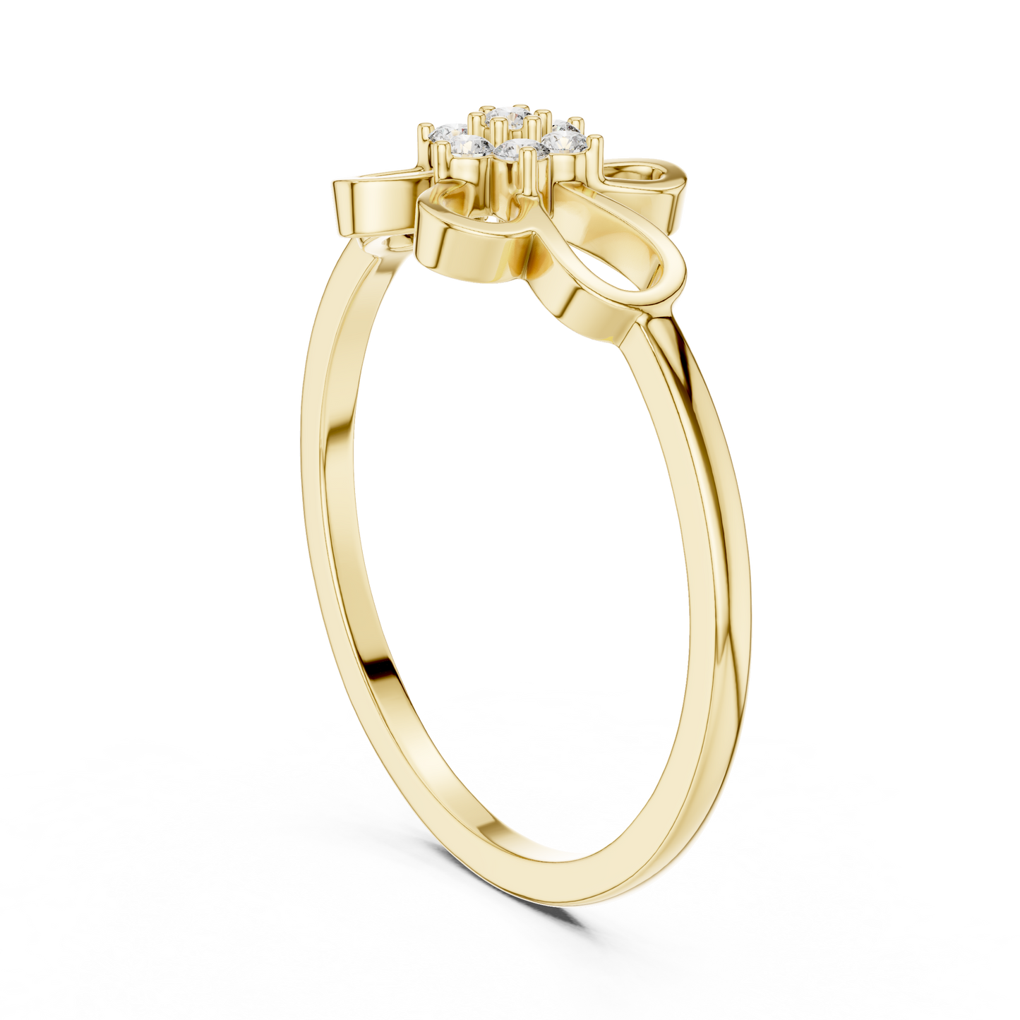 Round Lab Grown Diamond Filigree Blossom Ring