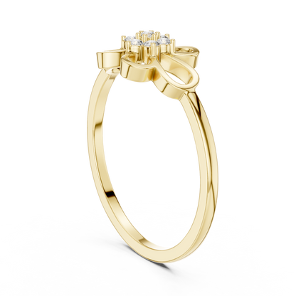 Round Lab Grown Diamond Filigree Blossom Ring