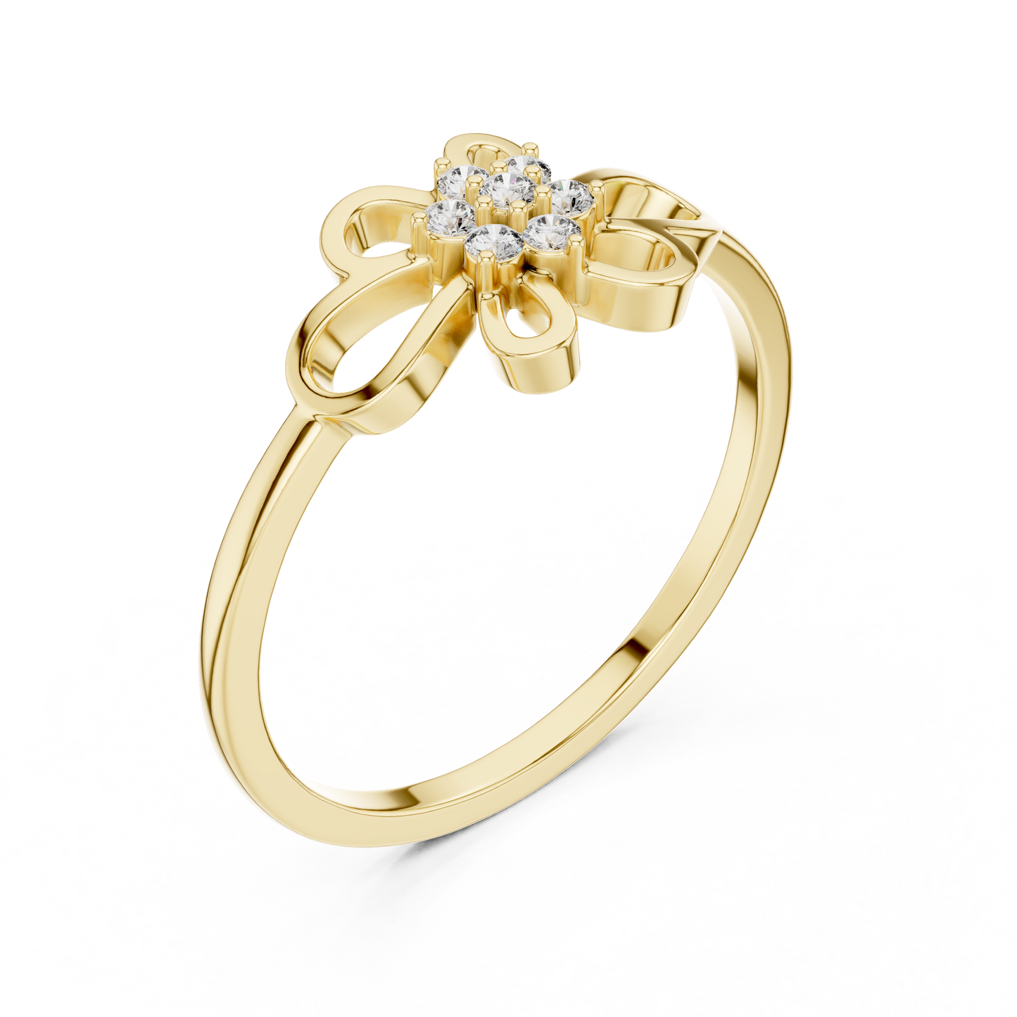 Round Lab Grown Diamond Filigree Blossom Ring