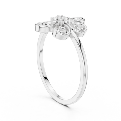 Rose Gold Intricate Filigree Petal Lab Grown Diamond Ring