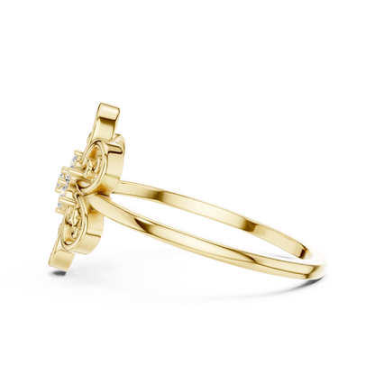 Rose Gold Intricate Filigree Petal Lab Grown Diamond Ring
