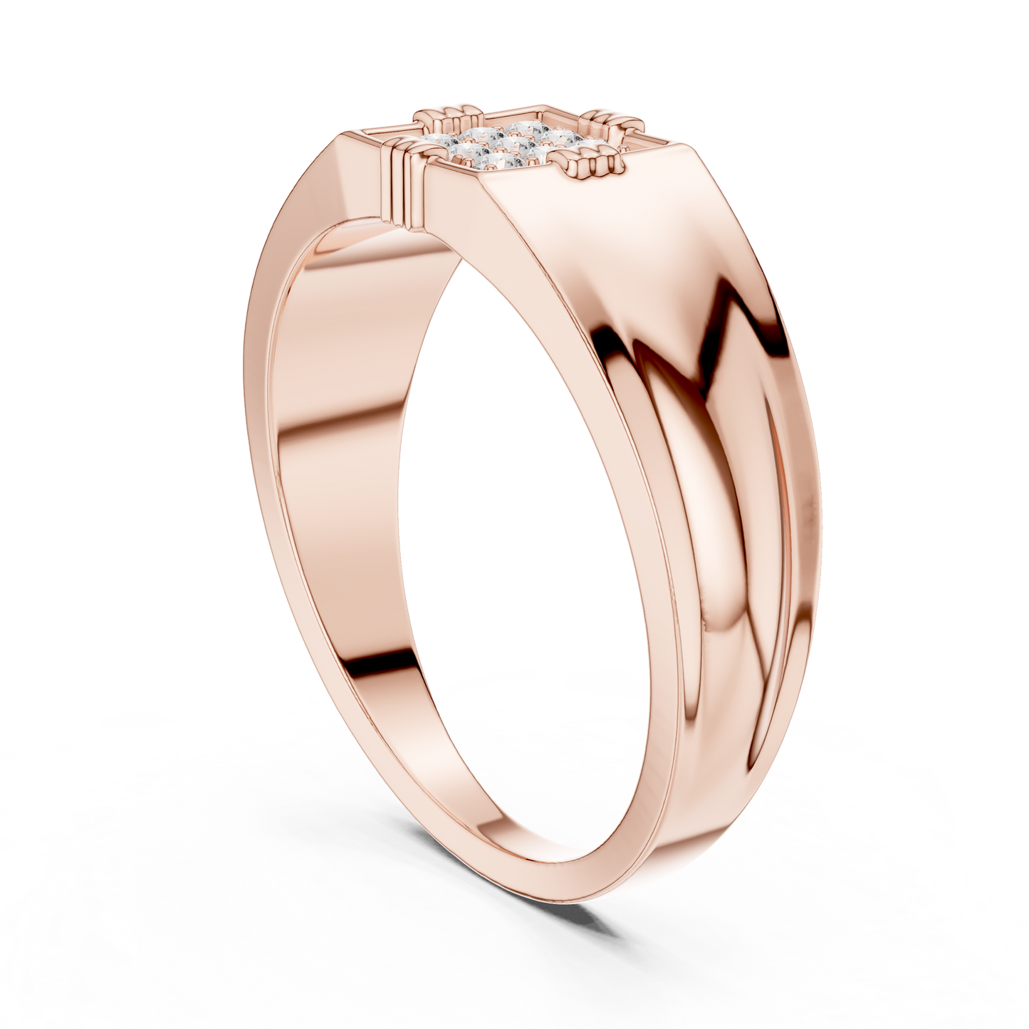 Men's Lab Grown Diamond Square Cluster Ring
