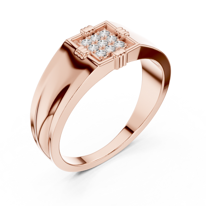 Men's Lab Grown Diamond Square Cluster Ring