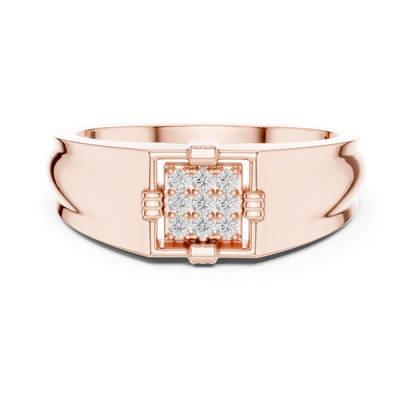 Men's Lab Grown Diamond Square Cluster Ring