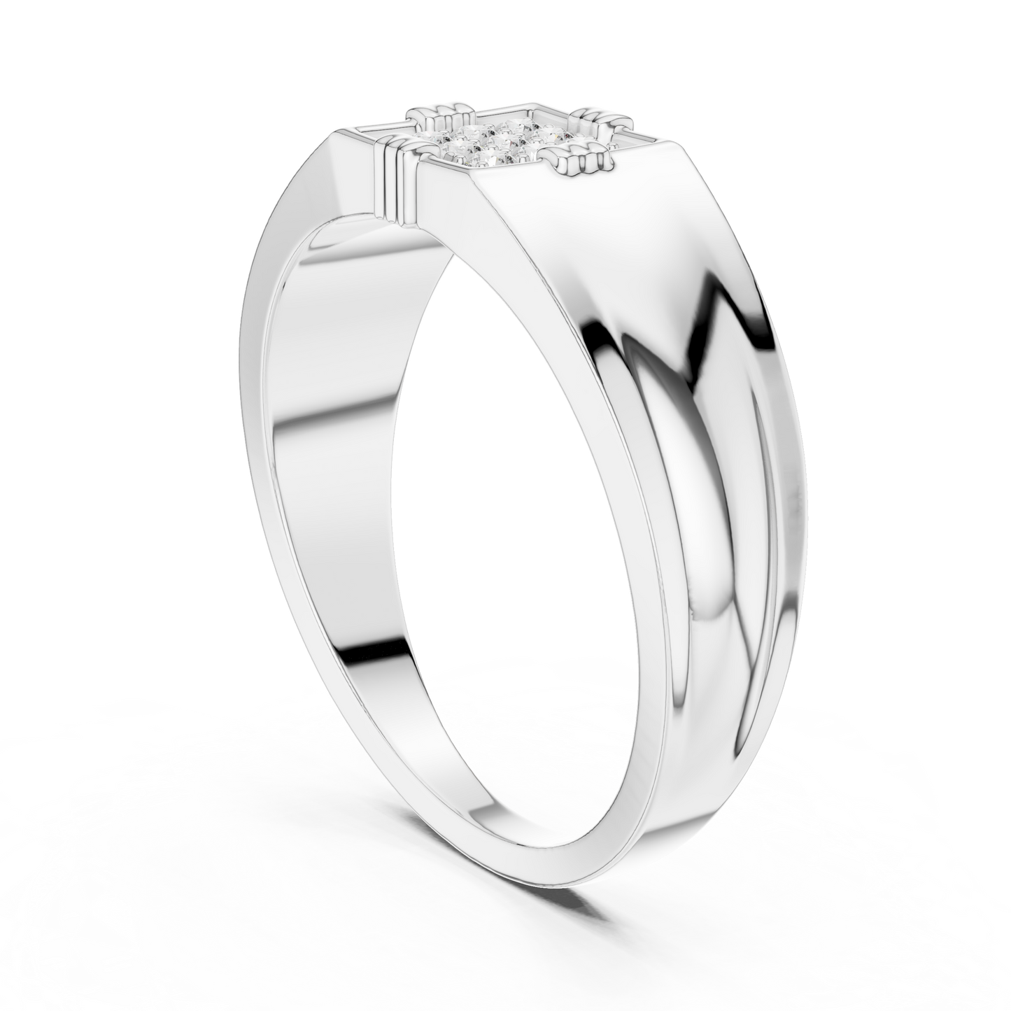 Men's Lab Grown Diamond Square Cluster Ring