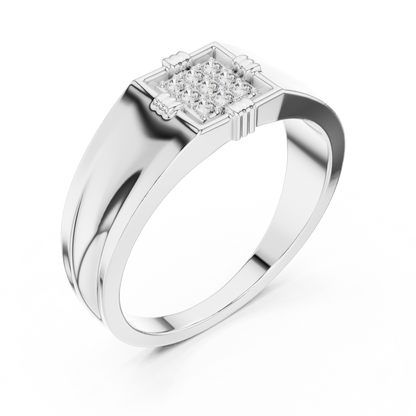 Men's Lab Grown Diamond Square Cluster Ring
