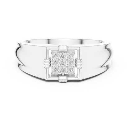 Men's Lab Grown Diamond Square Cluster Ring