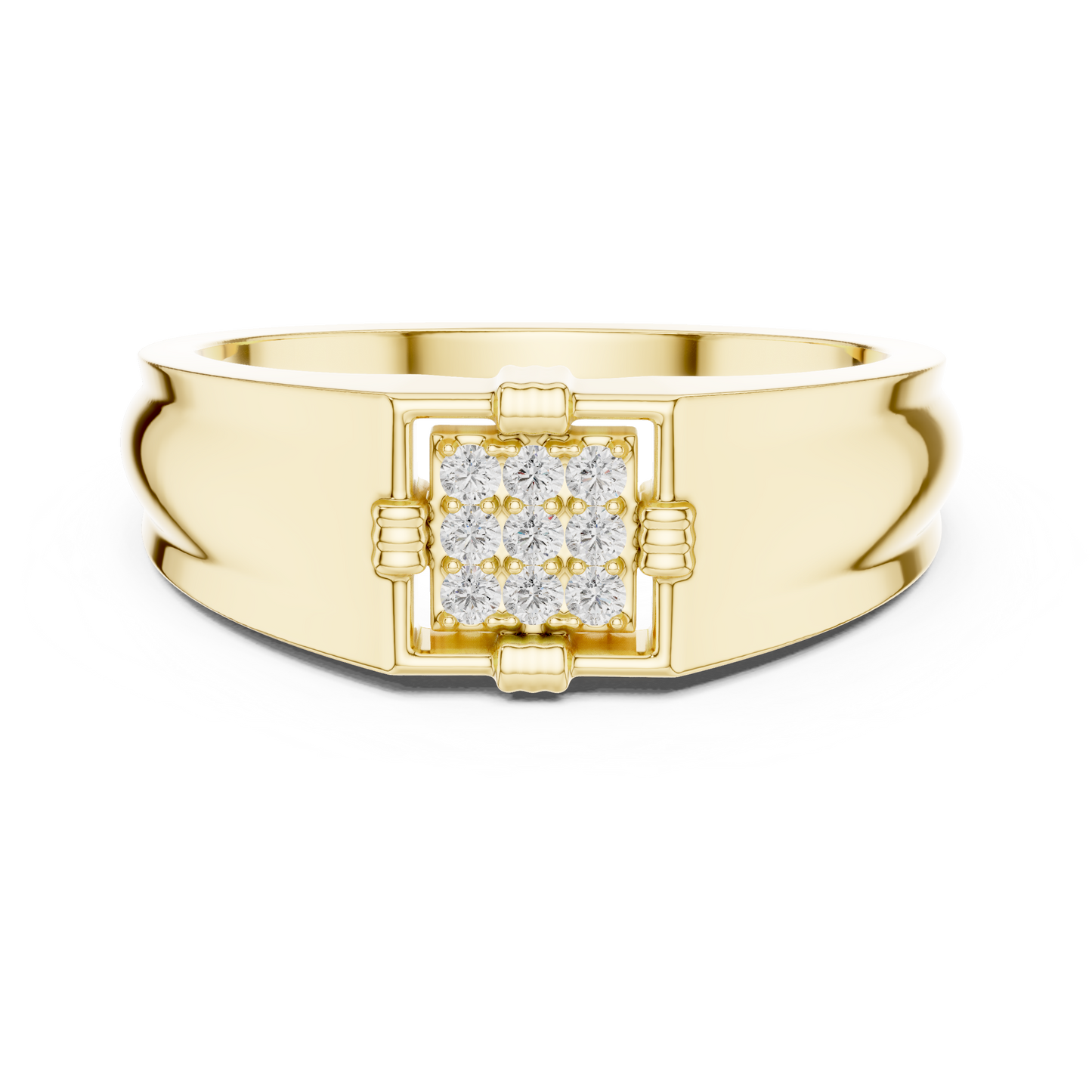 Men's Lab Grown Diamond Square Cluster Ring