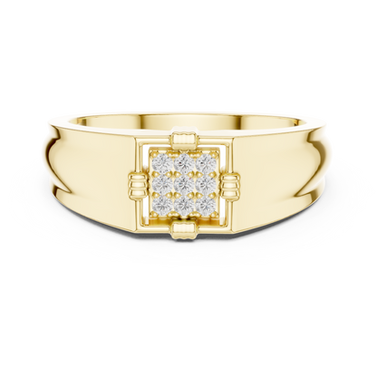Men's Lab Grown Diamond Square Cluster Ring