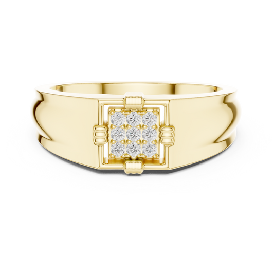 Men's Lab Grown Diamond Square Cluster Ring