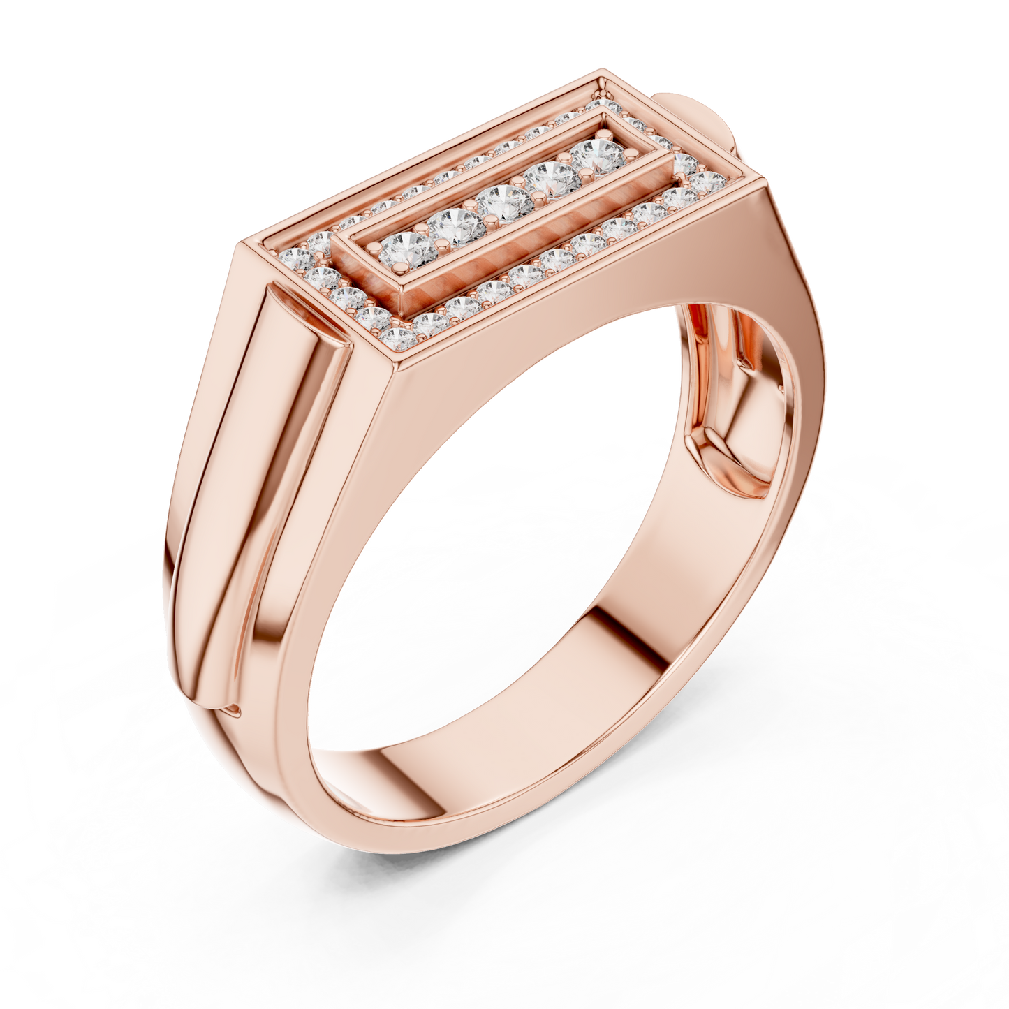 Lab Grown Diamond Rectangle Cluster Ring