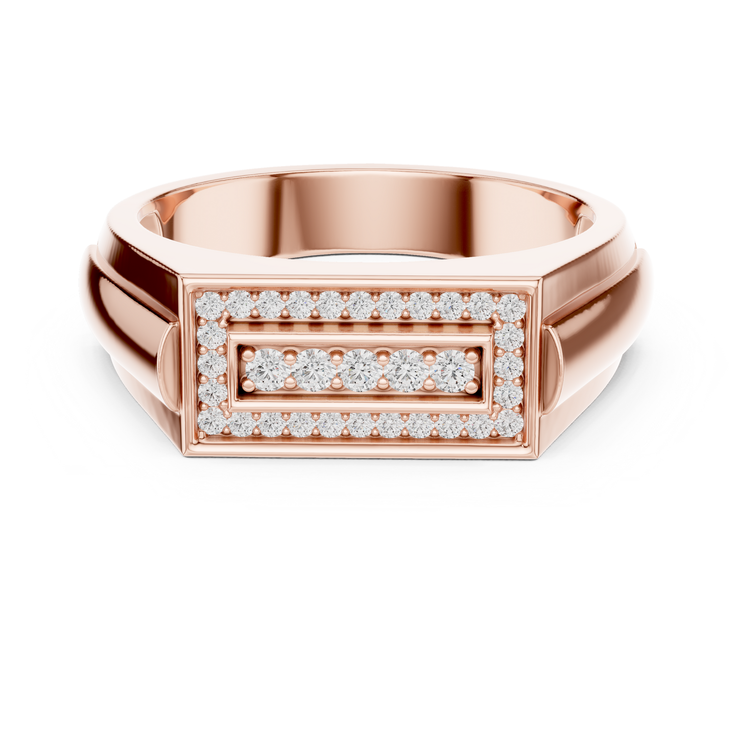 Lab Grown Diamond Rectangle Cluster Ring