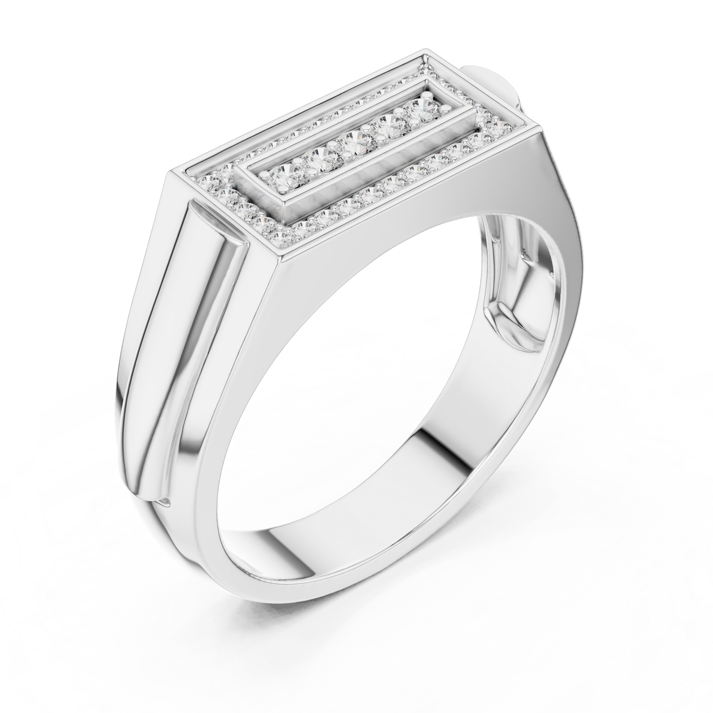 Lab Grown Diamond Rectangle Cluster Ring