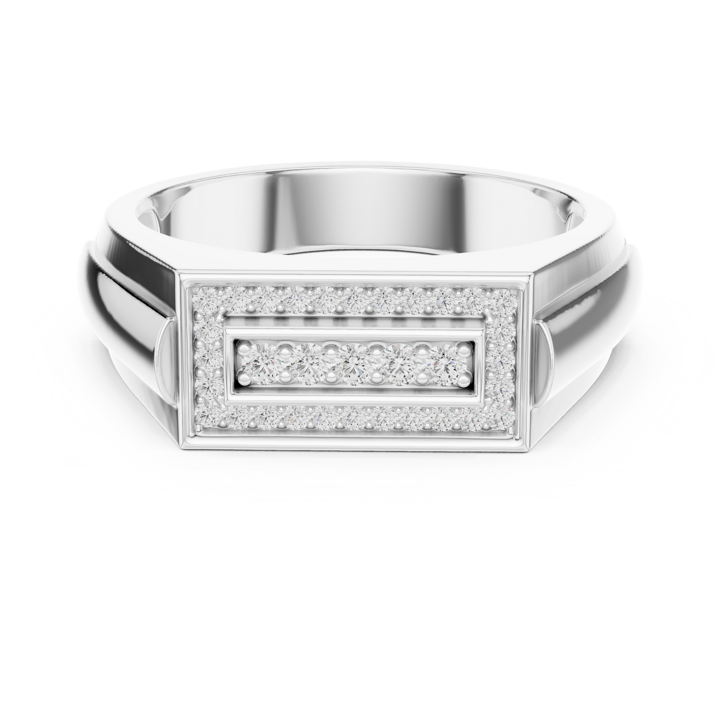 Lab Grown Diamond Rectangle Cluster Ring