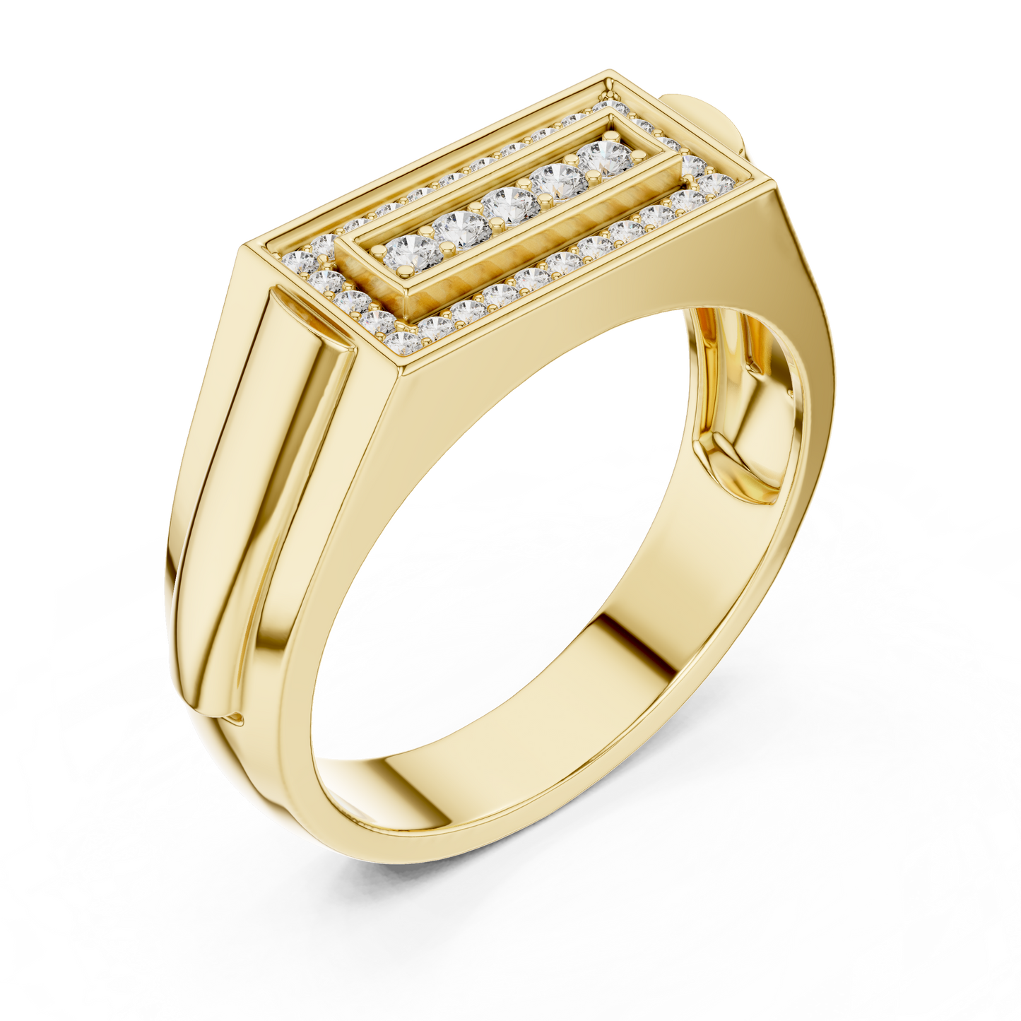 Lab Grown Diamond Rectangle Cluster Ring