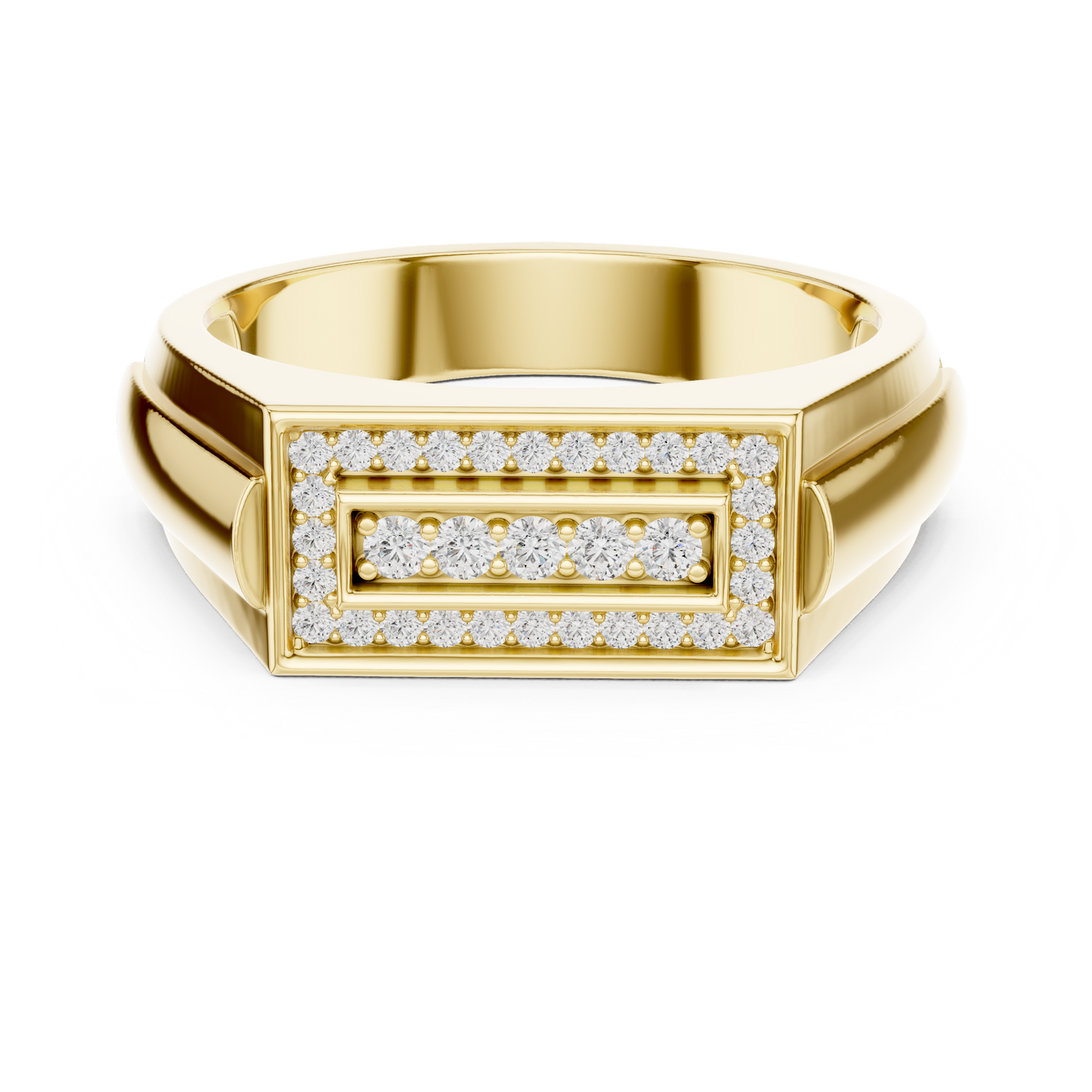 Lab Grown Diamond Rectangle Cluster Ring