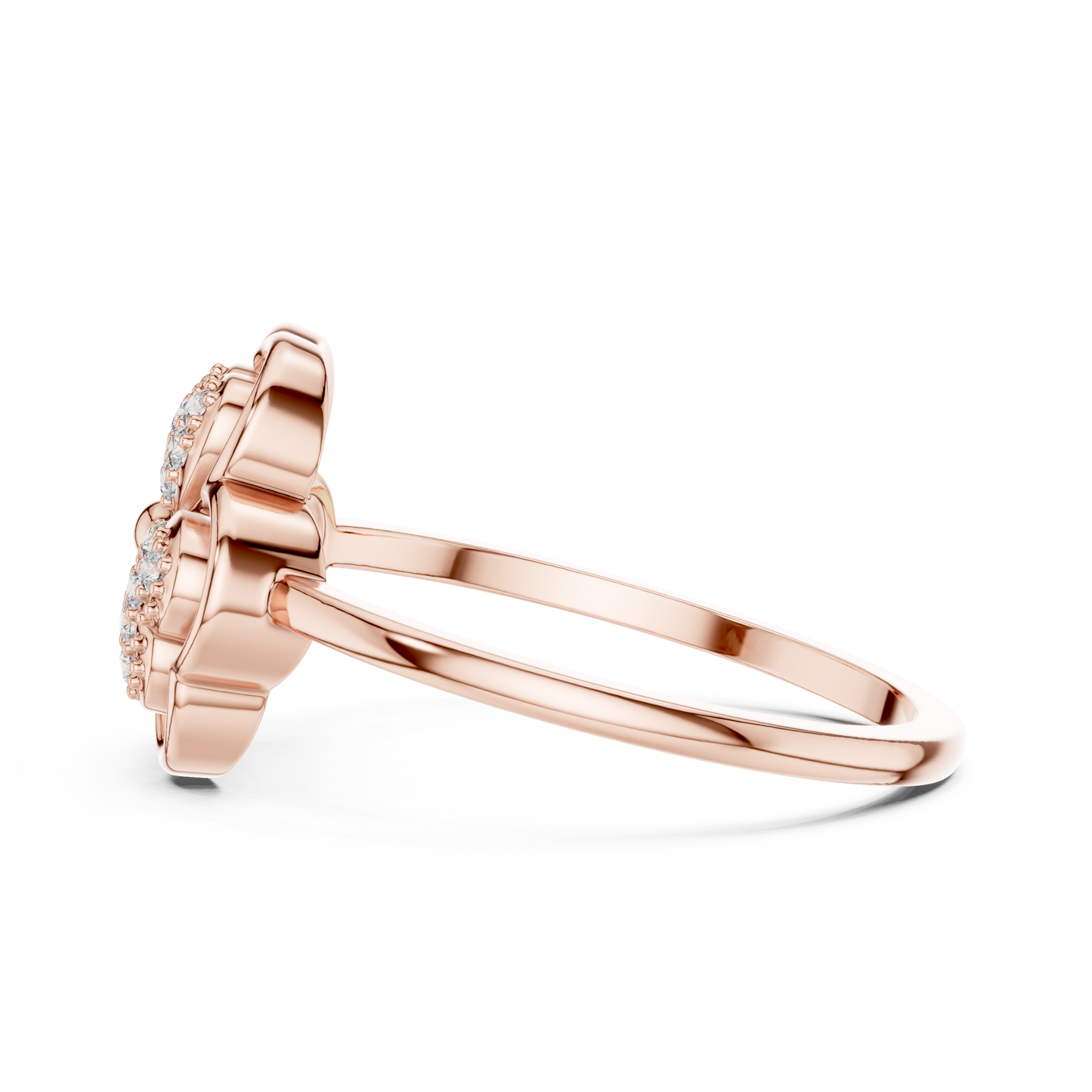 Lab Grown Diamond Three Petal Flower Ring
