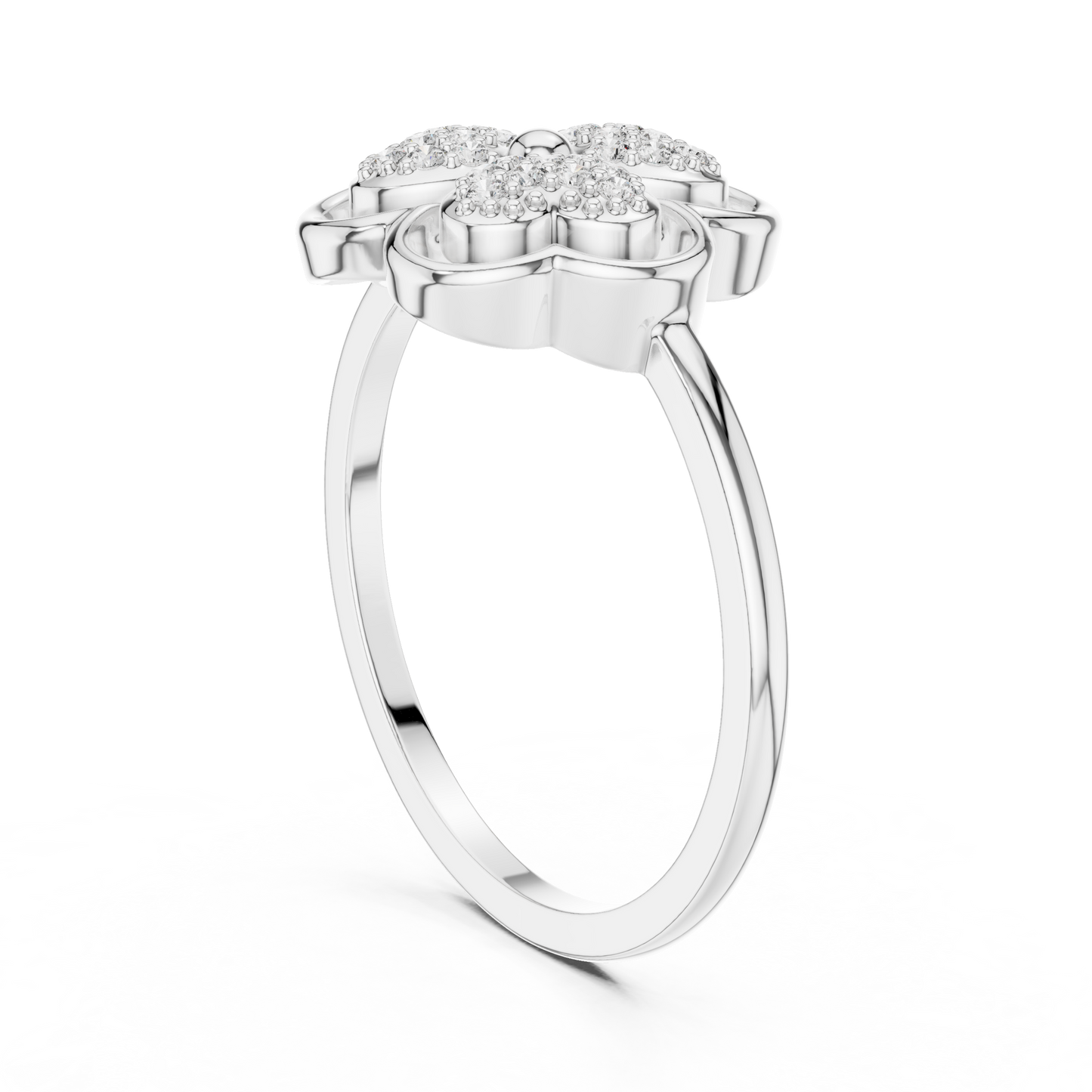 Lab Grown Diamond Three Petal Flower Ring
