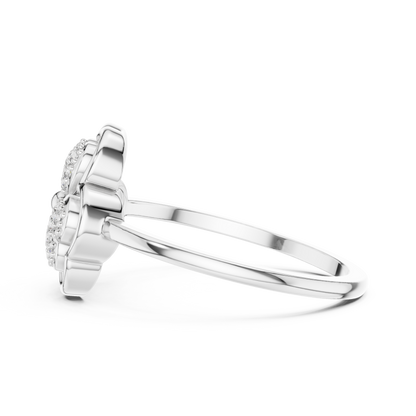 Lab Grown Diamond Three Petal Flower Ring