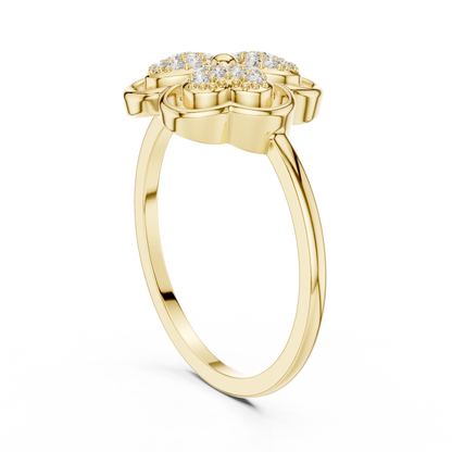 Lab Grown Diamond Three Petal Flower Ring