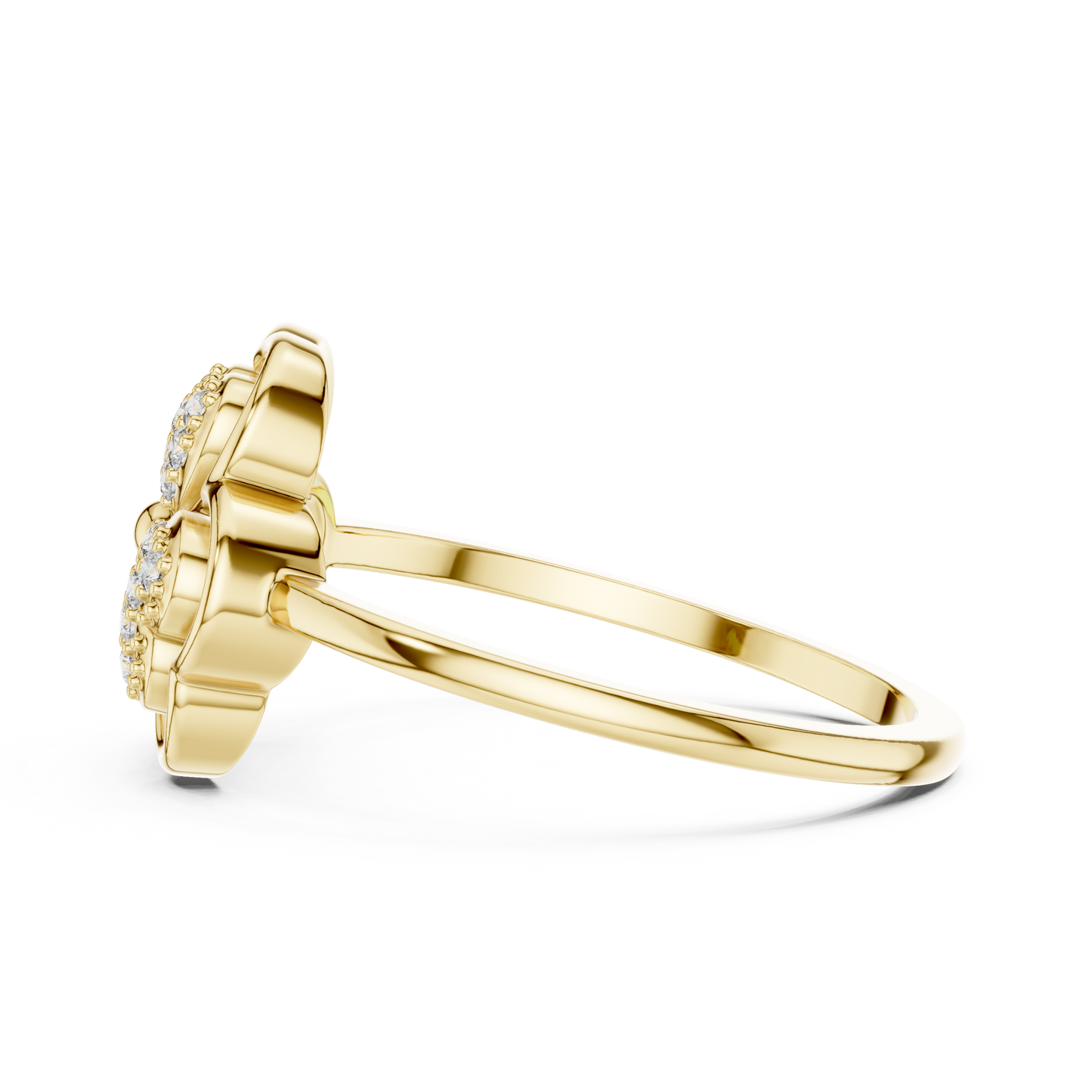 Lab Grown Diamond Three Petal Flower Ring