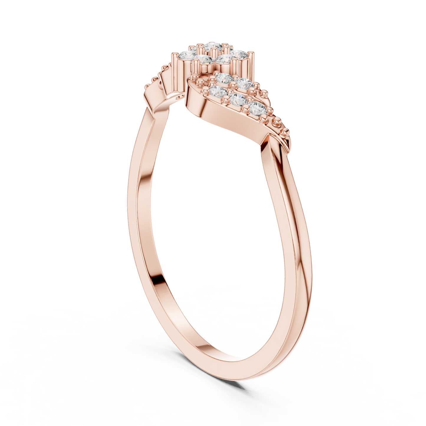 White Gold Flower Cluster Lab Grown Diamond Ring