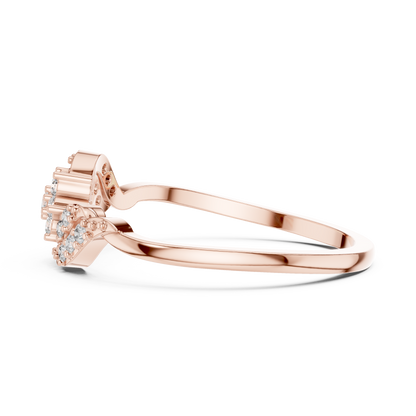 White Gold Flower Cluster Lab Grown Diamond Ring