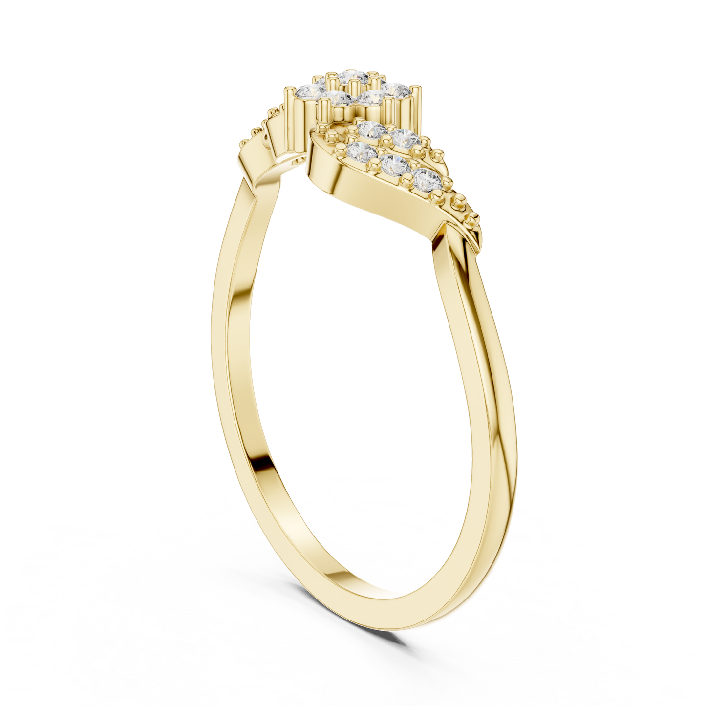 White Gold Flower Cluster Lab Grown Diamond Ring